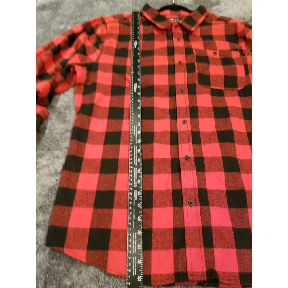 Rue‎ 21 Mens XXL Red/Black Buffalo Check Flannel Button Down Shirt Cabin